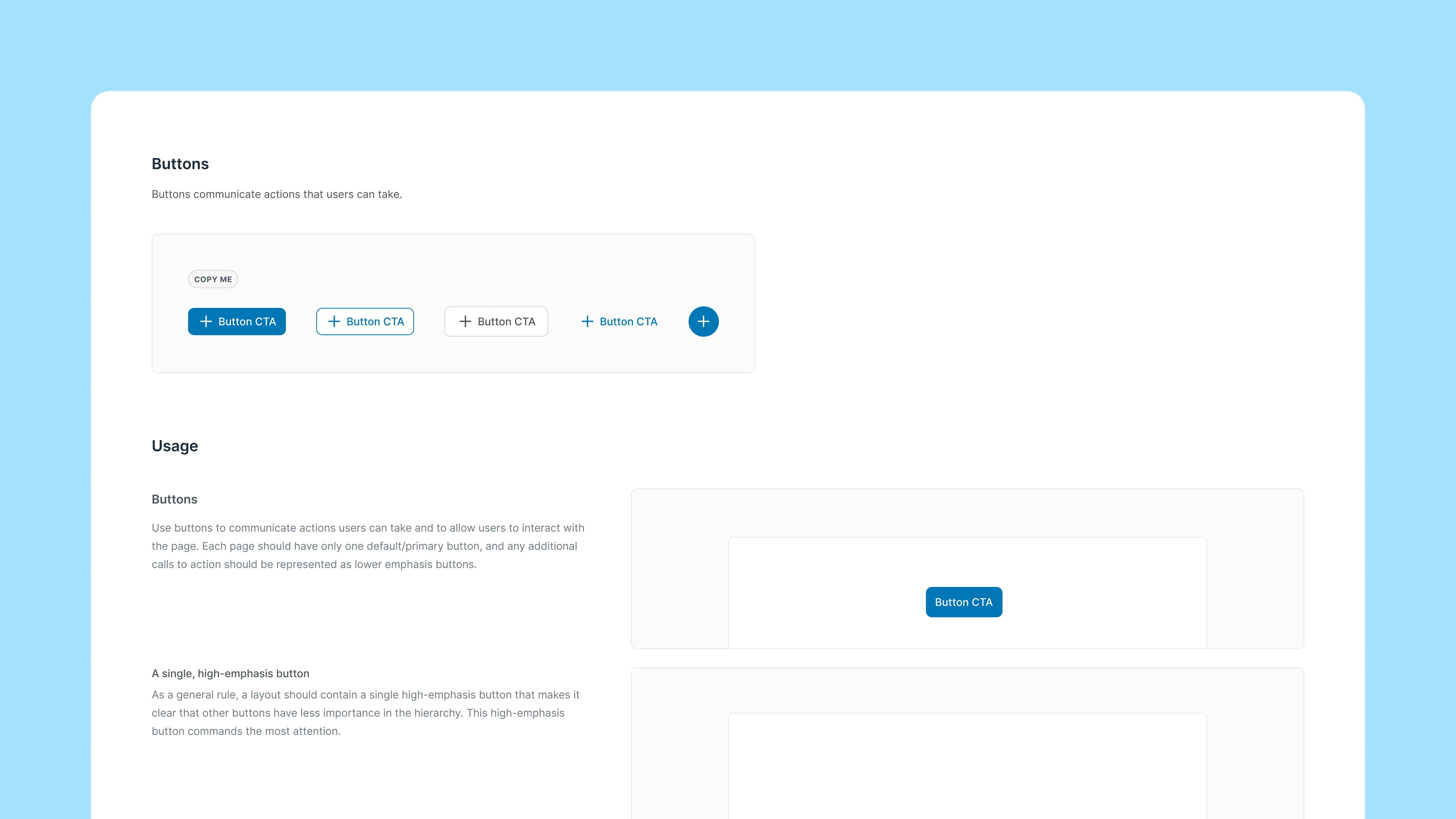 A snippet of the guidelines for using buttons in the KBX Design System